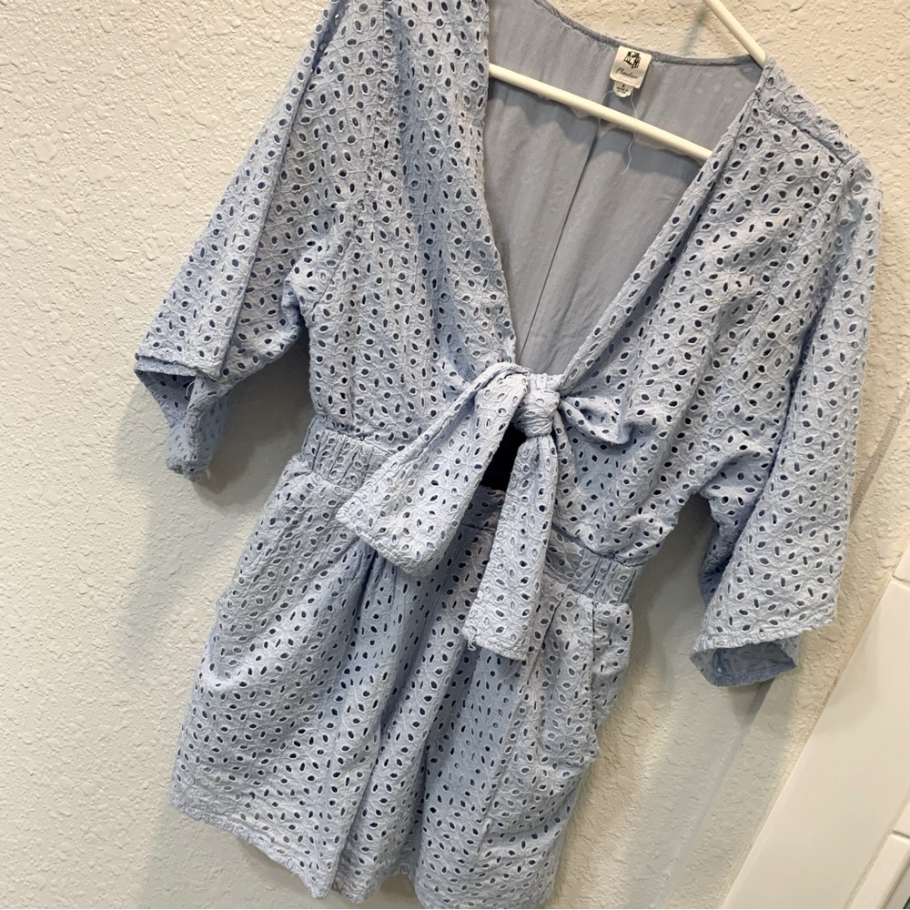 Lacy light blue romper
